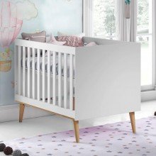 Berço Mini Cama Ludmila Branco Fosco/ Bétula